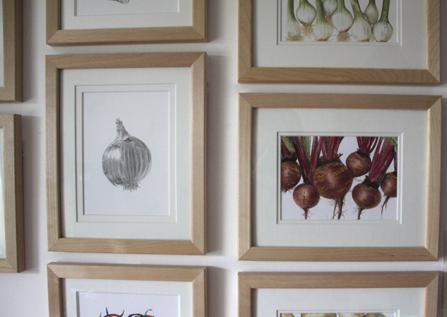 Detail of the natural birch frames